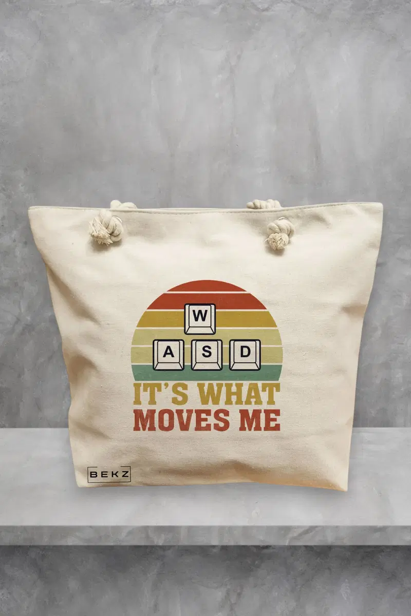 Geanta de Plaja Canvas Tote pentru femei, model Gamer, 40x51 cm, Bej, BEKZ®