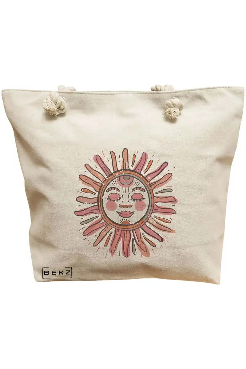 Geanta Canvas Tote pentru femei Happy Sun 2