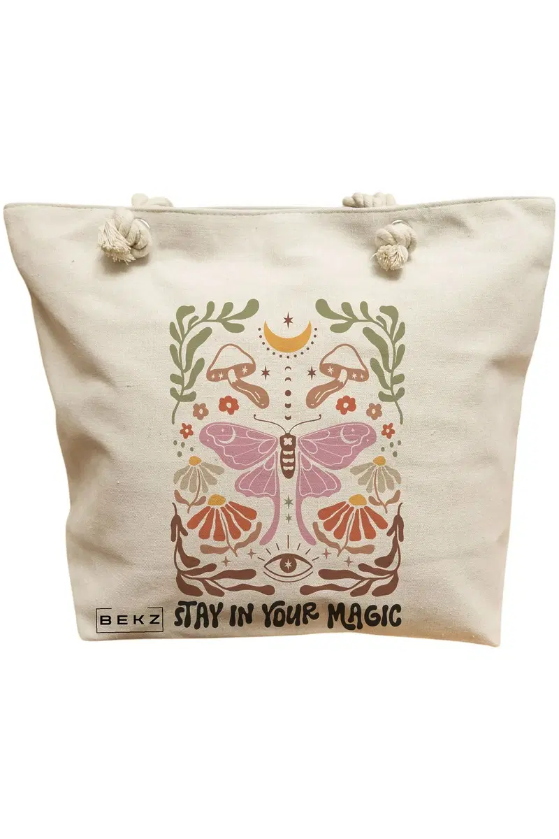 Geanta Canvas Tote pentru femei Boho Style 4