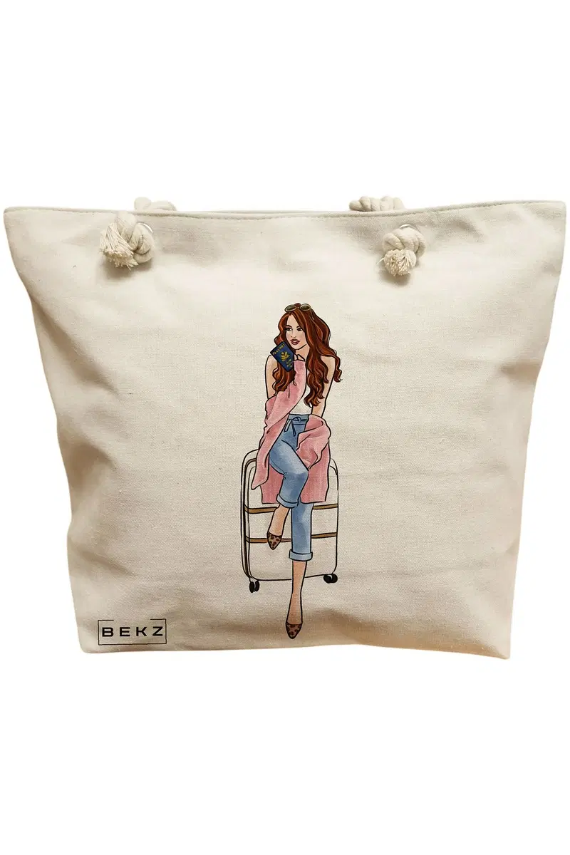 Geanta Canvas Tote pentru femei Travel Girl