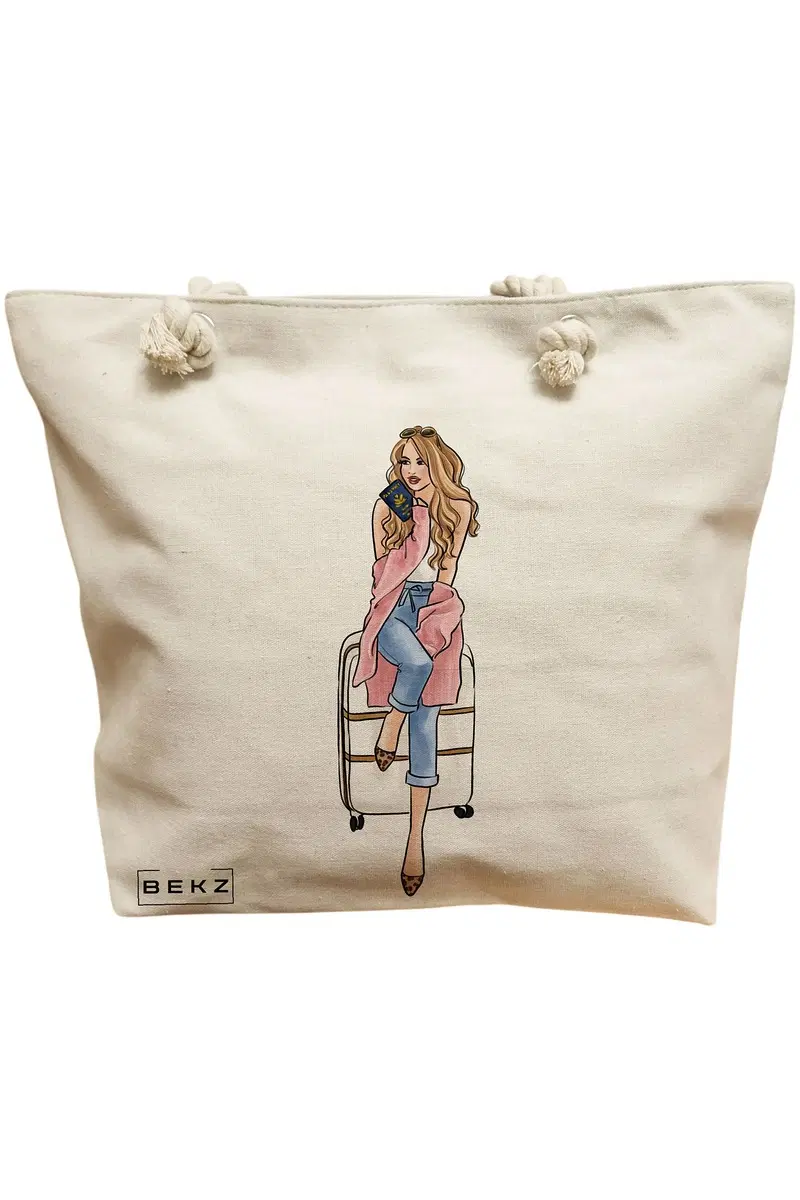 Geanta Canvas Tote pentru femei Travel Girl 2