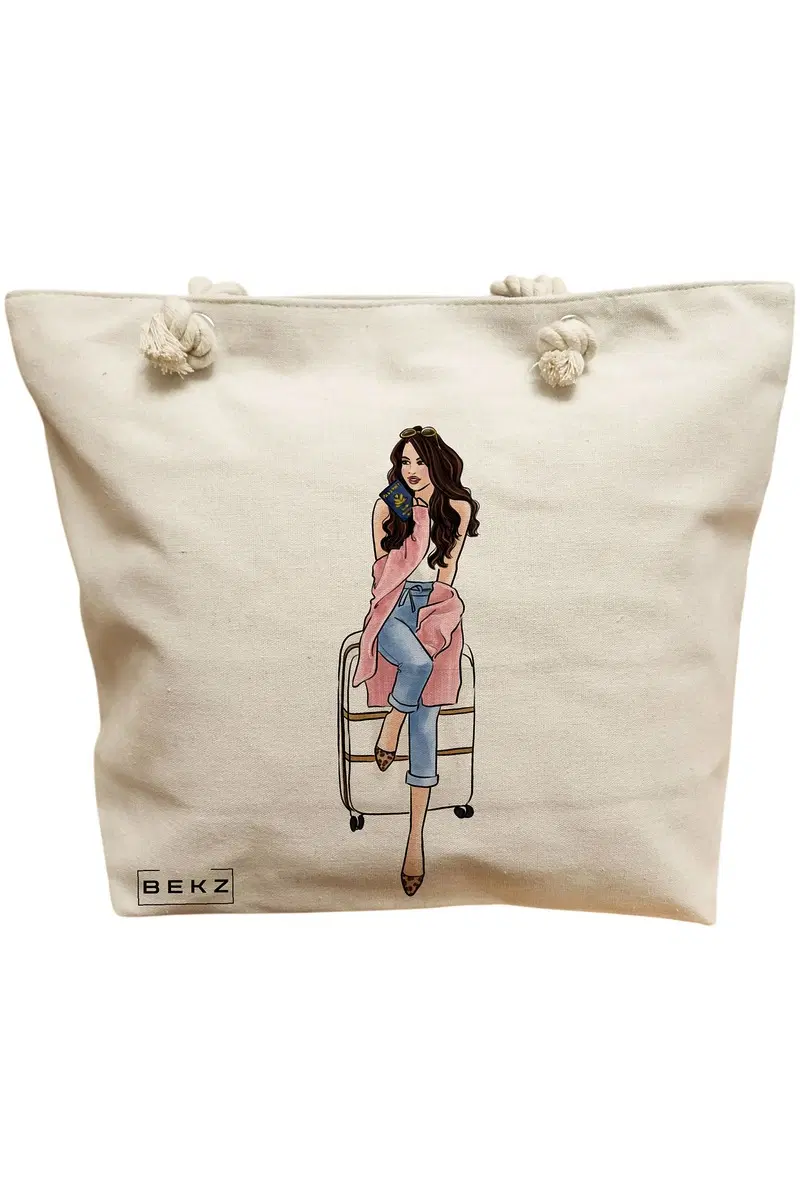 Geanta Canvas Tote pentru femei Travel Girl 3