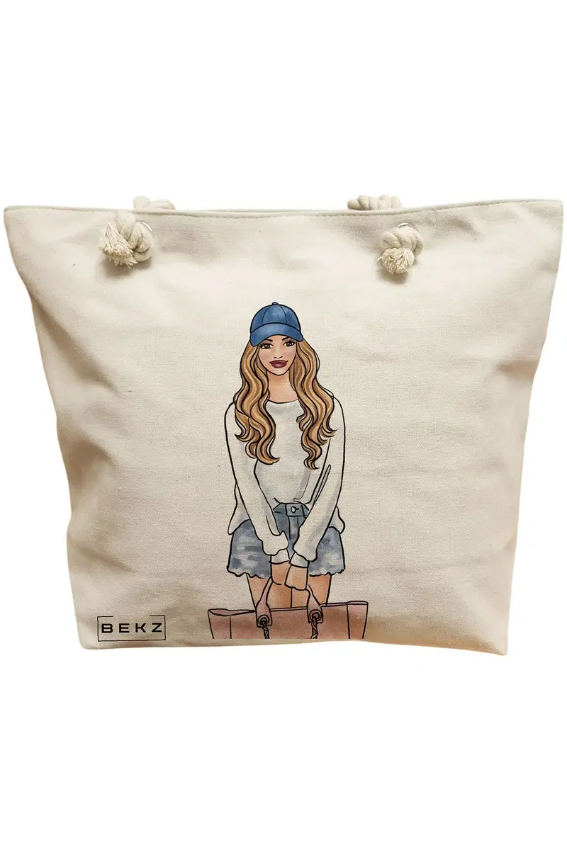 Geanta Canvas Tote pentru femei Travel Girl 4