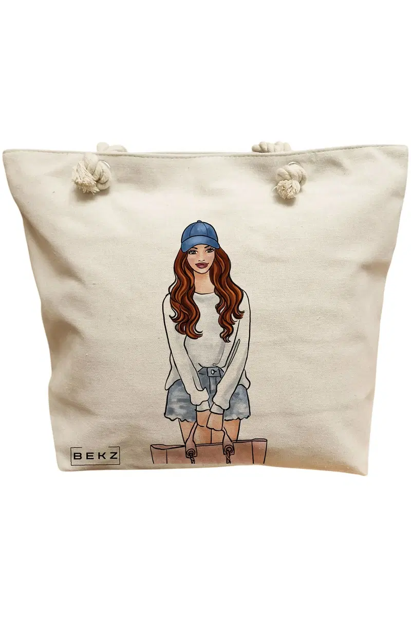 Geanta Canvas Tote pentru femei Travel Girl 5