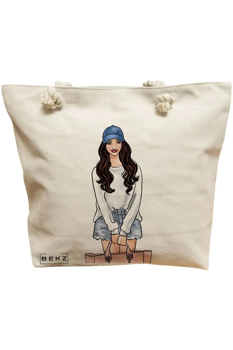Geanta Canvas Tote pentru femei Travel Girl 6