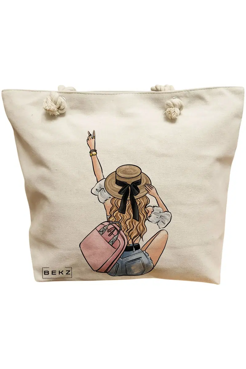 Geanta Canvas Tote pentru femei Travel Girl 7