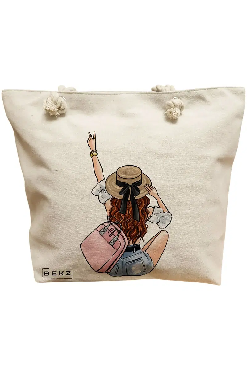 Geanta Canvas Tote pentru femei Travel Girl 8