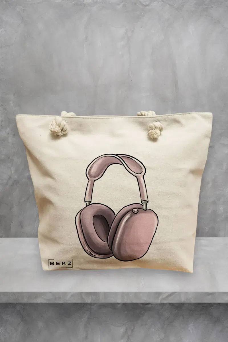 Geanta de Plaja Canvas Tote pentru femei Travel Girl 15, 40x51 cm, Bej, BEKZ®