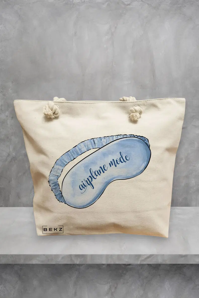 Geanta de Plaja Canvas Tote pentru femei Travel Girl 17, 40x51 cm, Bej, BEKZ®