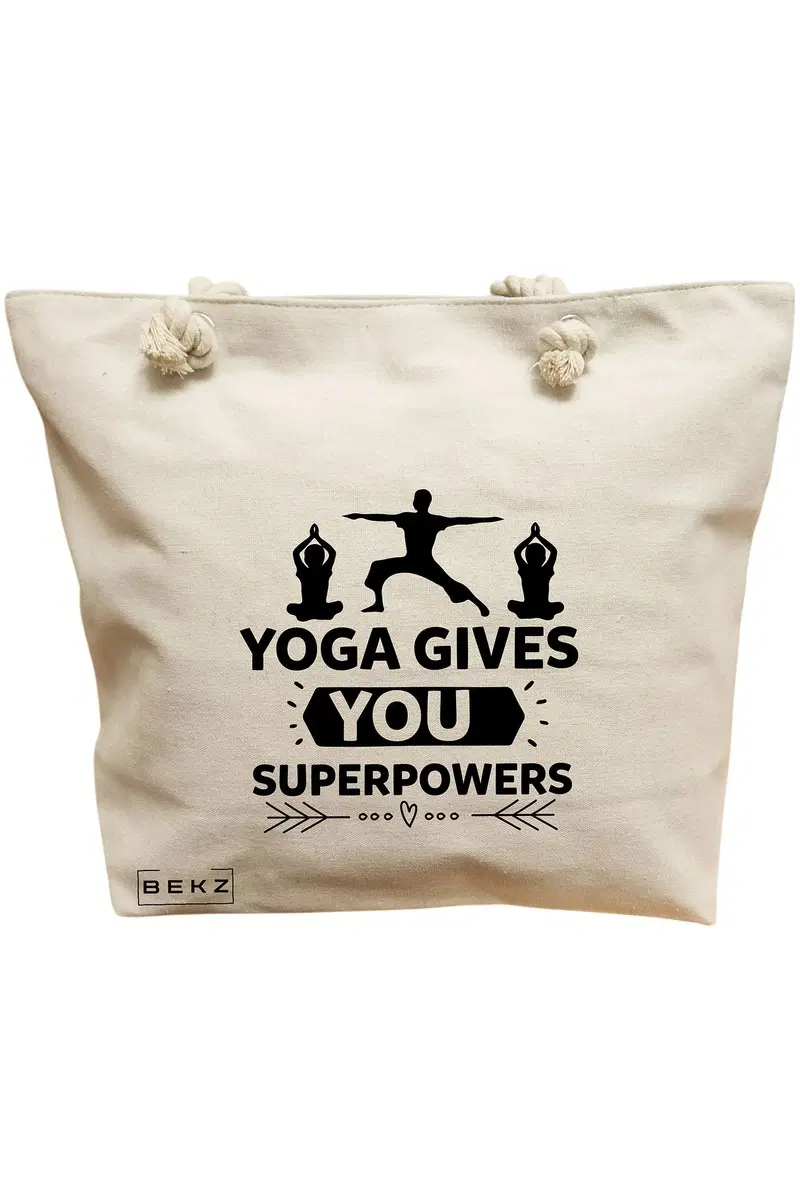 Geanta Canvas Tote pentru femei Yoga gives you super powers