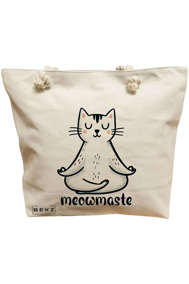 Geanta Canvas Tote pentru femei Yoga Meowmaste