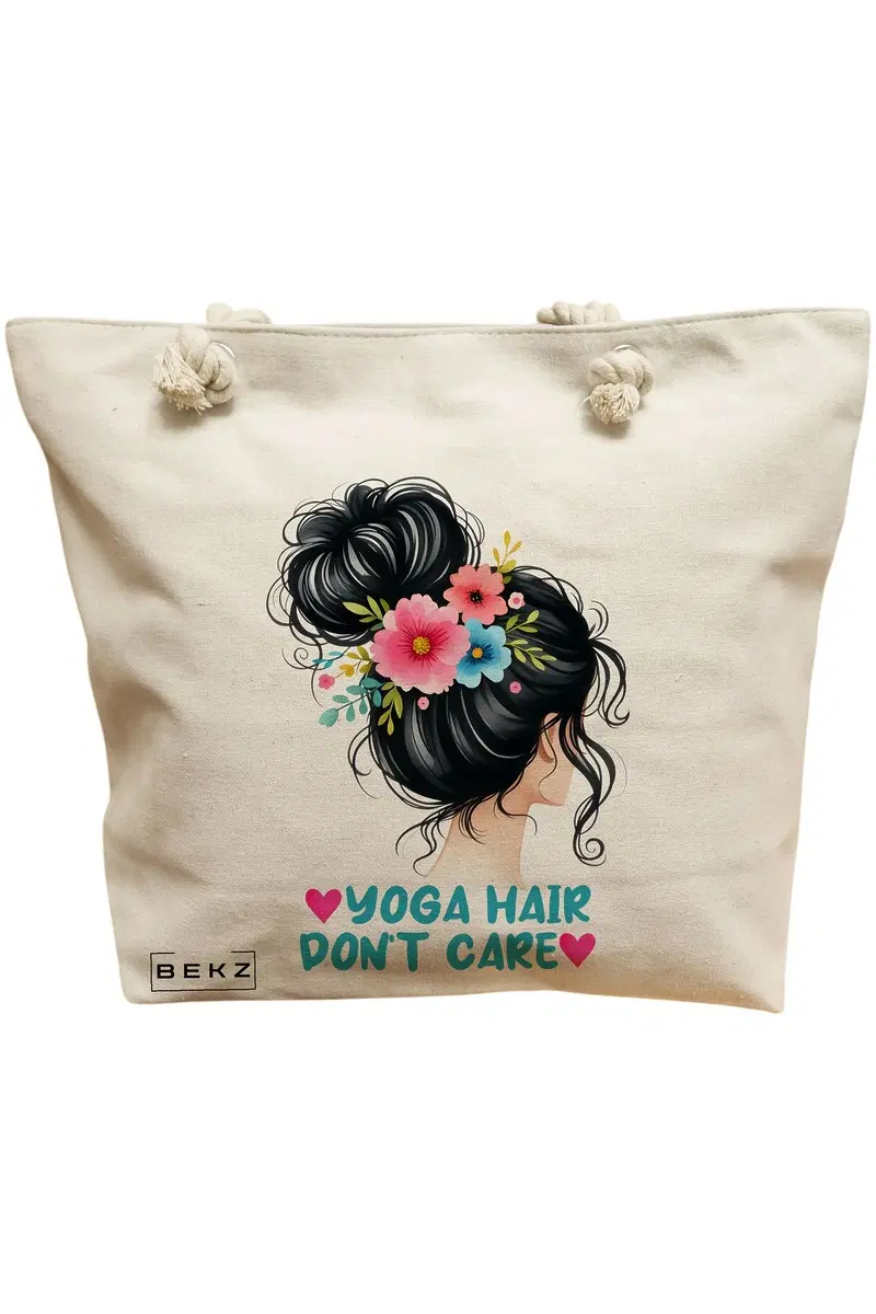 Geanta Canvas Tote pentru femei Yoga Hair don't care