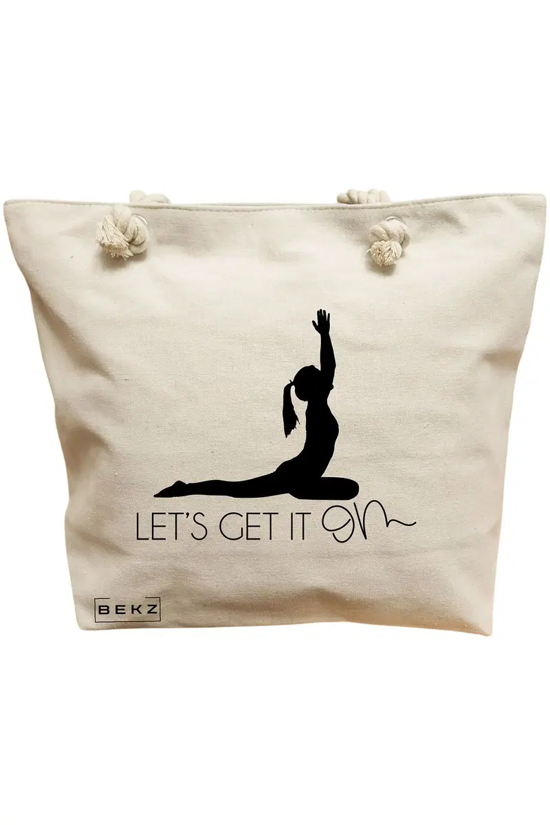 Geanta Canvas Tote pentru femei Yoga Let's get it on