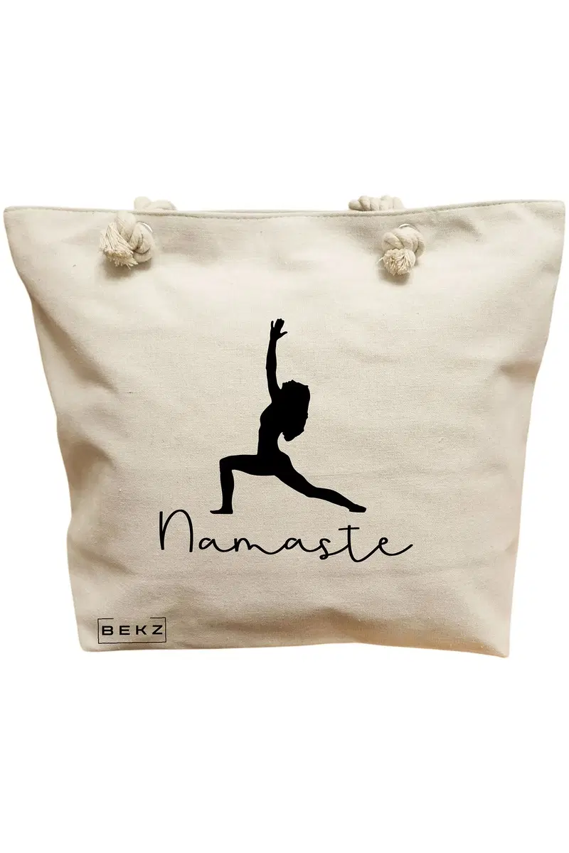 Geanta Canvas Tote pentru femei Yoga Namaste